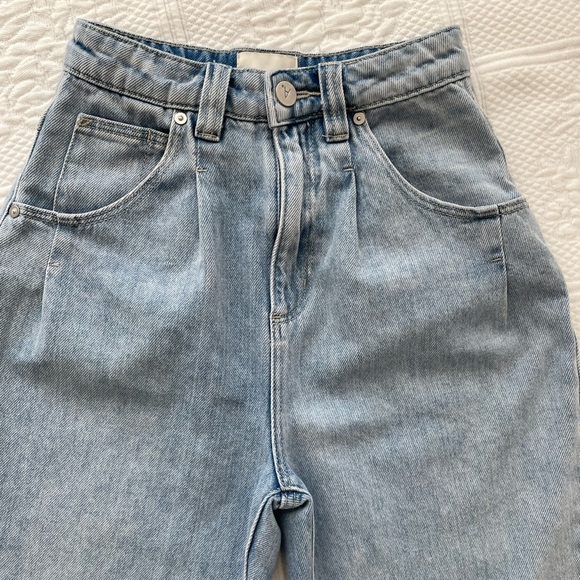 ABRAND Miami Taper Brandy High Waist Straight Leg Tapered Pleats Denim Jeans 24 - Picture 5 of 16